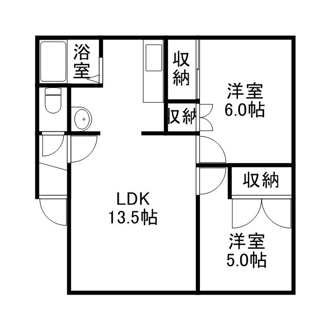 ベルコート(2LDK/2階)の間取り写真