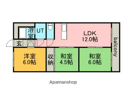 ハイツもなみ(3LDK/3階)の間取り写真