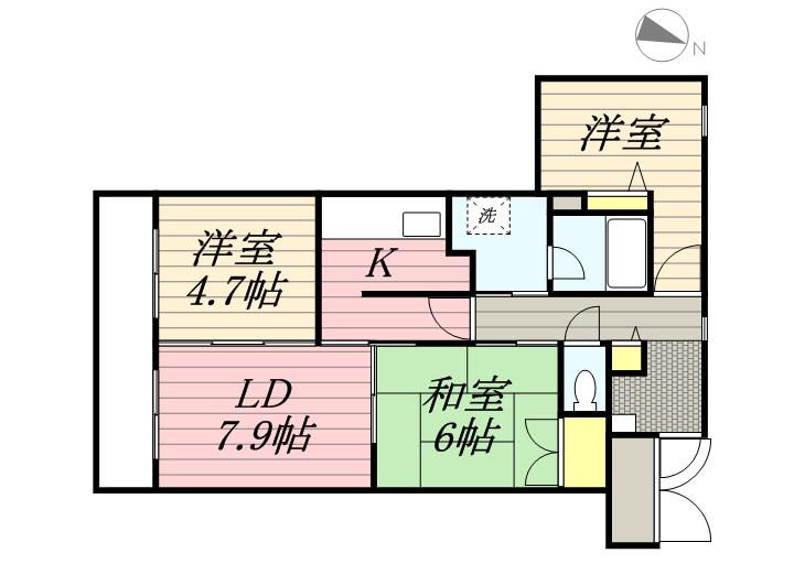 ガーデンハウス山鼻南2(3LDK/1階)の間取り写真