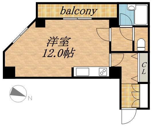 フォーシーンBLD(ワンルーム/2階)の間取り写真