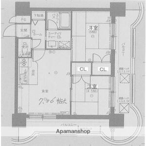 リラハイツ大通(2DK/3階)の間取り写真