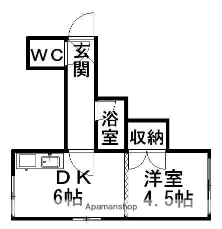 クリエイトマンション(1DK/1階)の間取り写真
