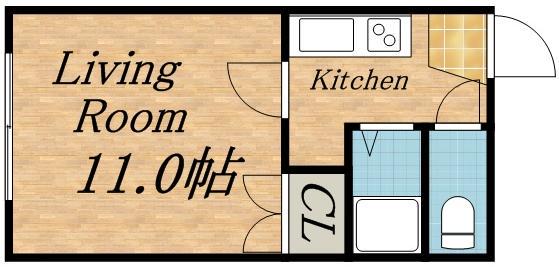 アルテ・ピアッツァ(1K/1階)の間取り写真