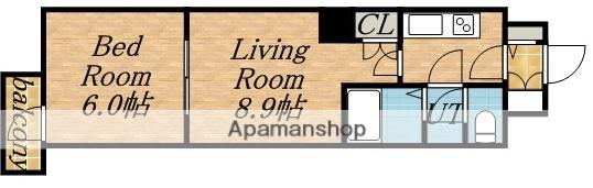 メープル桑園駅(1DK/4階)の間取り写真