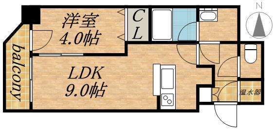 アルファタワー札幌南4条(1LDK/9階)の間取り写真