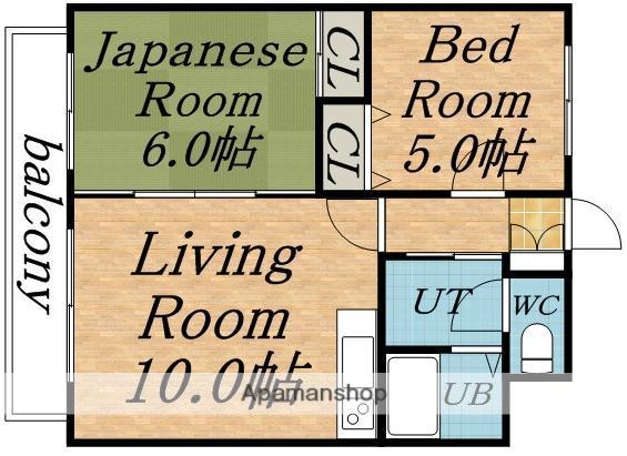 グランメール宮の沢(2DK/3階)の間取り写真