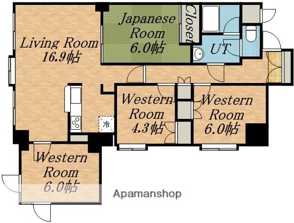 ローヤルハイツ南9条2号館(4LDK/7階)の間取り写真