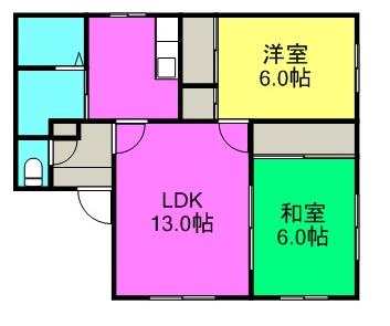 ルーエプラツ(2LDK/1階)の間取り写真
