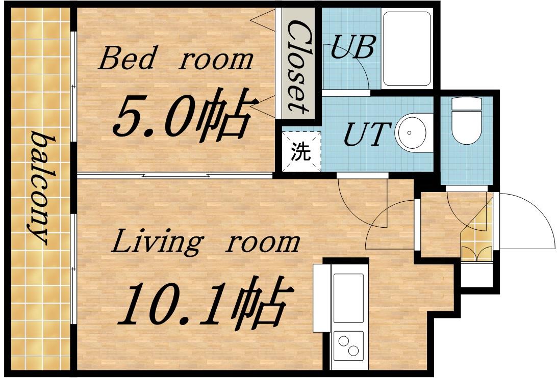 LATOUR(1LDK/5階)の間取り写真