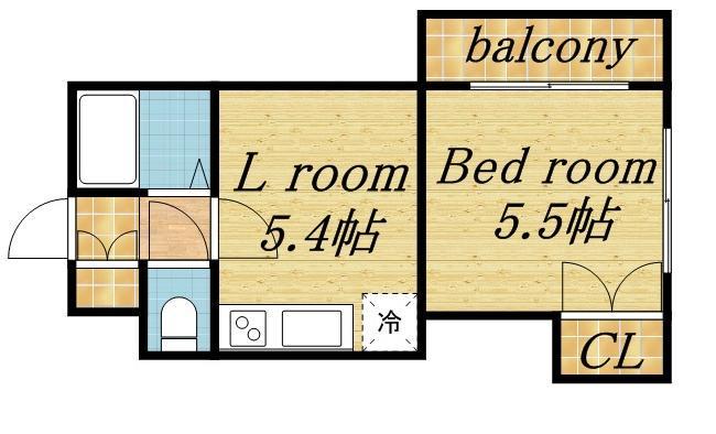 プレサント南2西19(1DK/3階)の間取り写真