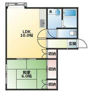 ニューウエスト八軒(1LDK/3階)の間取り写真