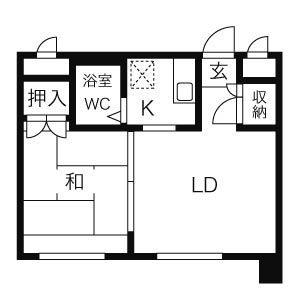 創成グランドハイツ(1DK/10階)の間取り写真