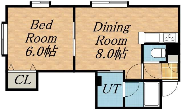 ツインメイプルB(1LDK/2階)の間取り写真