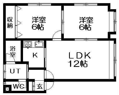 ソシアルトミイNO60(2LDK/3階)の間取り写真