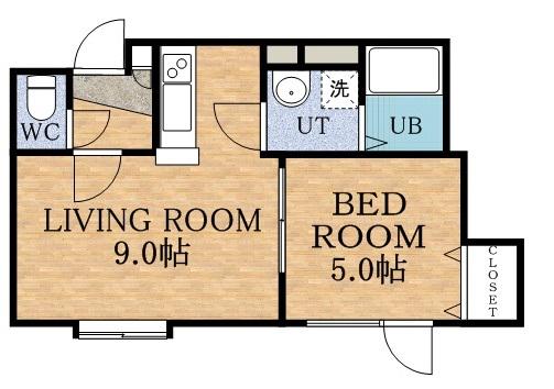 グラウディ(1LDK/1階)の間取り写真