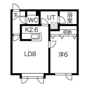 エルベスト(1LDK/1階)の間取り写真