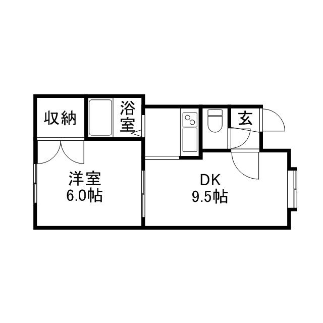 シーダーコート八軒(1LDK/3階)の間取り写真