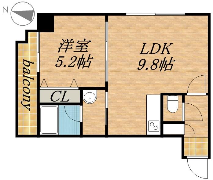 ISグランデ札幌(1LDK/5階)の間取り写真
