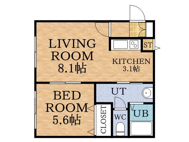 アベニール3・2(1LDK/1階)の間取り写真