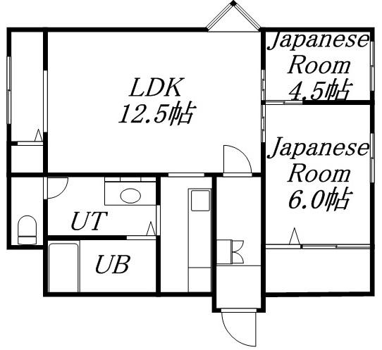 メイユール澄川S (2LDK/1階)の間取り写真