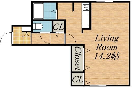 MODULOR南円山(1K/4階)の間取り写真