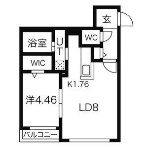 CALA ROSSA(1DK/2階)の間取り写真
