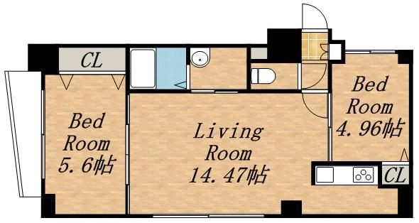 グランカーサ永山公園通ウエスト(2LDK/9階)の間取り写真