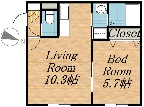 SERENO(1LDK/2階)の間取り写真