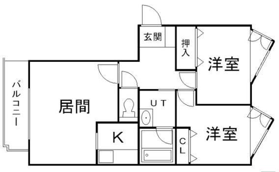 グリニッジタウン西札幌(2LDK/4階)の間取り写真