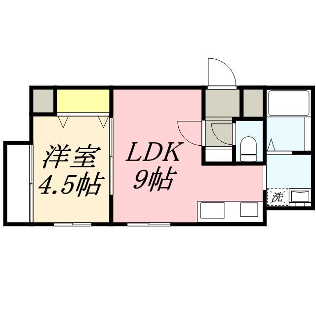 リデーレ西18丁目(1LDK/4階)の間取り写真