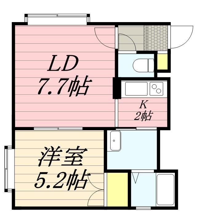 ハレクラニハウス(1LDK/3階)の間取り写真