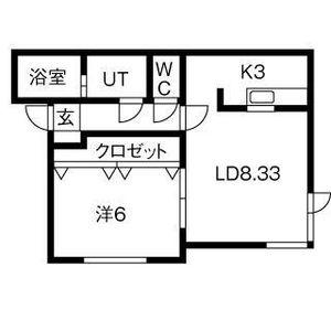 サニープレイスⅠ(1LDK/2階)の間取り写真