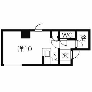 ダイアナ植物園ビル(1K/5階)の間取り写真