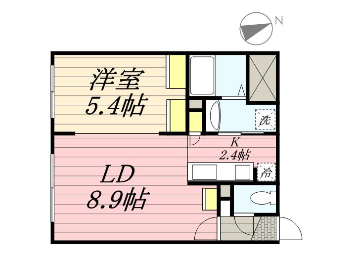 ラ・ヴィクトワール琴似(1LDK/4階)の間取り写真