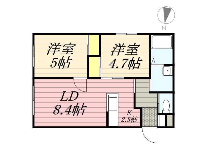 フォレストR-Ⅱ(2LDK/3階)の間取り写真