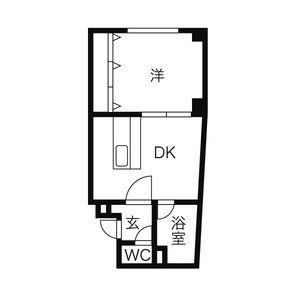 ローズマリー(1DK/4階)の間取り写真