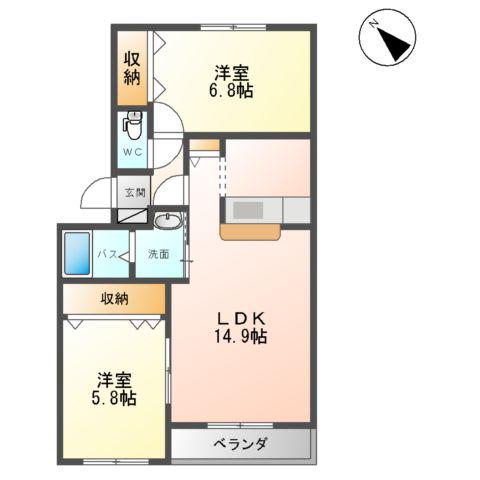 イシラバス藻岩(2LDK/2階)の間取り写真