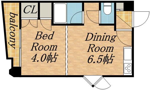ローヤルハイツ8.8(ワンルーム/8階)の間取り写真