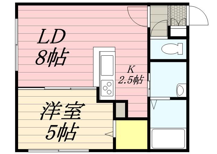 フレンテ宮の沢(1LDK/4階)の間取り写真