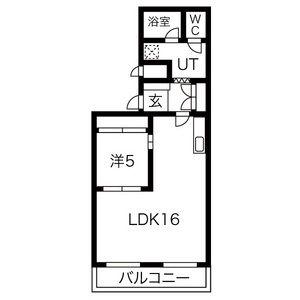 エースハイム琴似(1LDK/2階)の間取り写真
