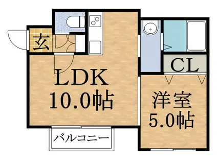 レジデンス大通公園(1LDK/5階)の間取り写真