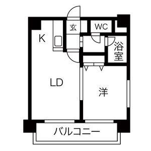 MYプラザ円山公園II(1LDK/5階)の間取り写真