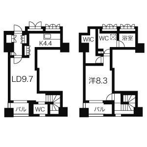 プライムメゾン大通公園(1LDK/13階)の間取り写真