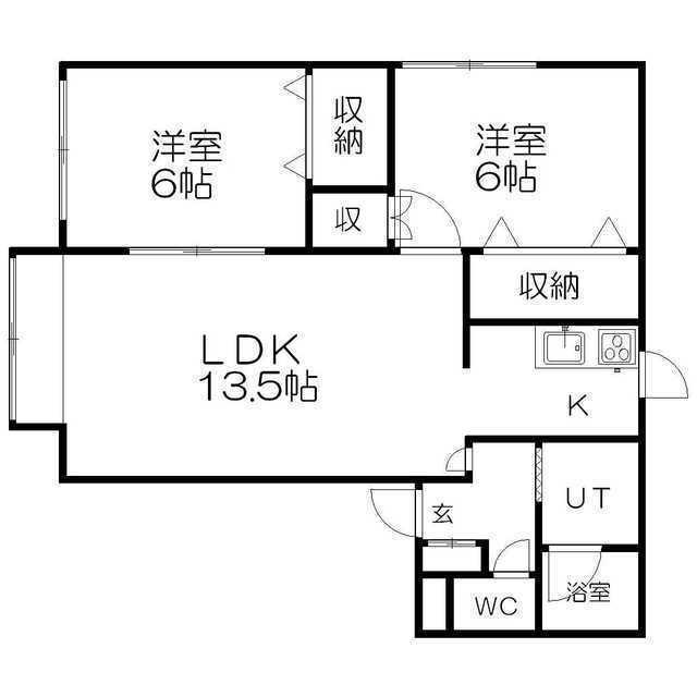 サウスヒルミスマイ(2LDK/1階)の間取り写真