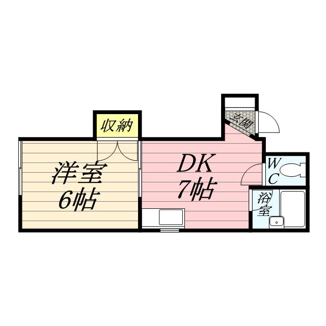 ファイン南6条(1DK/4階)の間取り写真