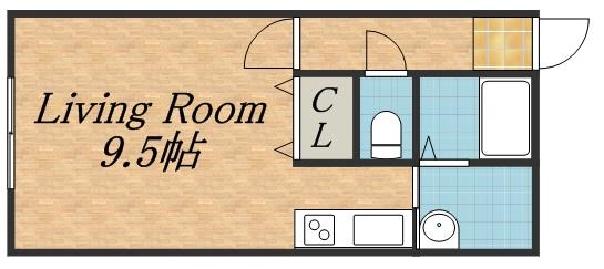 タウニィノアノア(1K/2階)の間取り写真