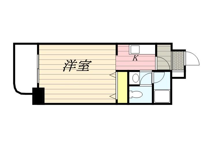 ペルシェール円山(1K/2階)の間取り写真