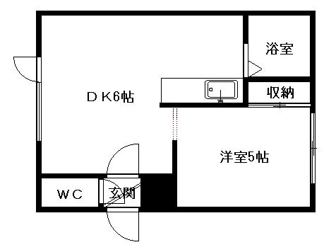 アイアール北円山Ⅱ(1LDK/4階)の間取り写真