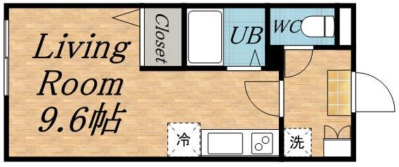 シャーメゾンリブレ八軒(ワンルーム/1階)の間取り写真