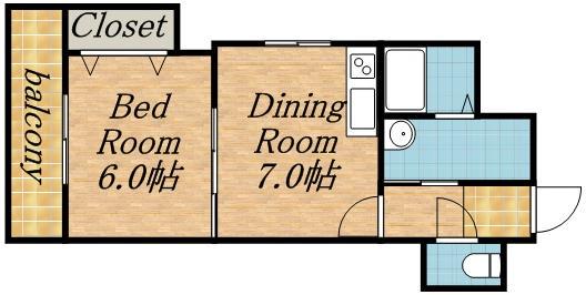 FRAGRANCE医大前(1DK/8階)の間取り写真